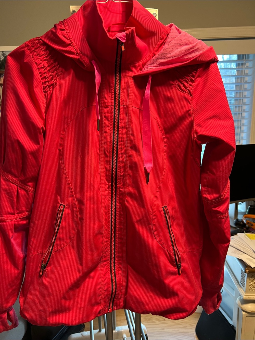 lululemon athletica Bright Pink Hooded Utility Running Jacket